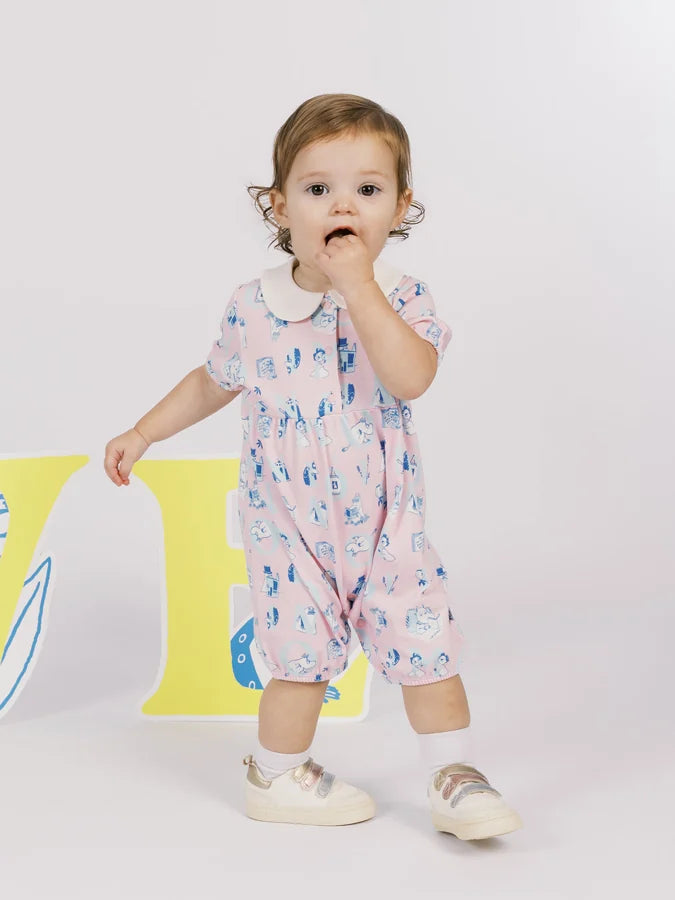 All‑Over Moomin Print Baby Romper, Pink