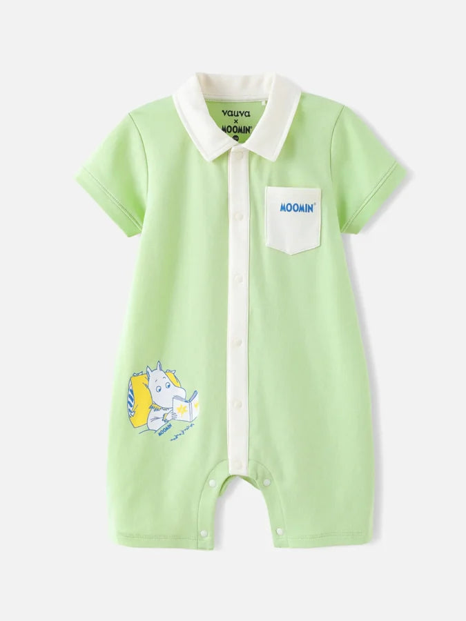 Moomin Print Baby Romper, Green