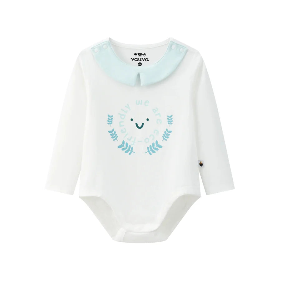 BBNS - Organic Cotton White Striped Pattern Bodysuits, As pictured