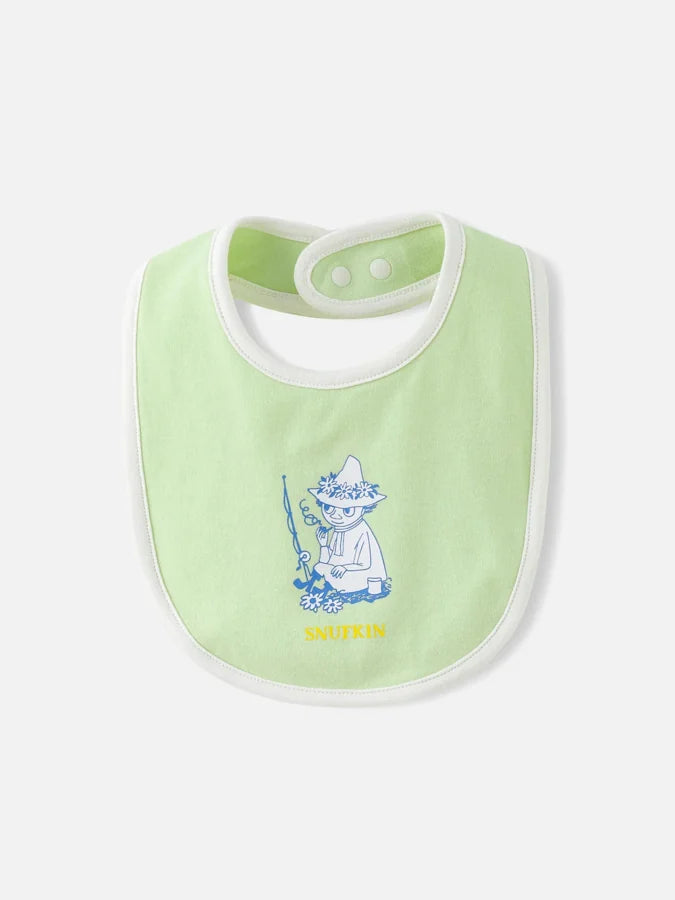 Snufkin Print Baby Bib, Green