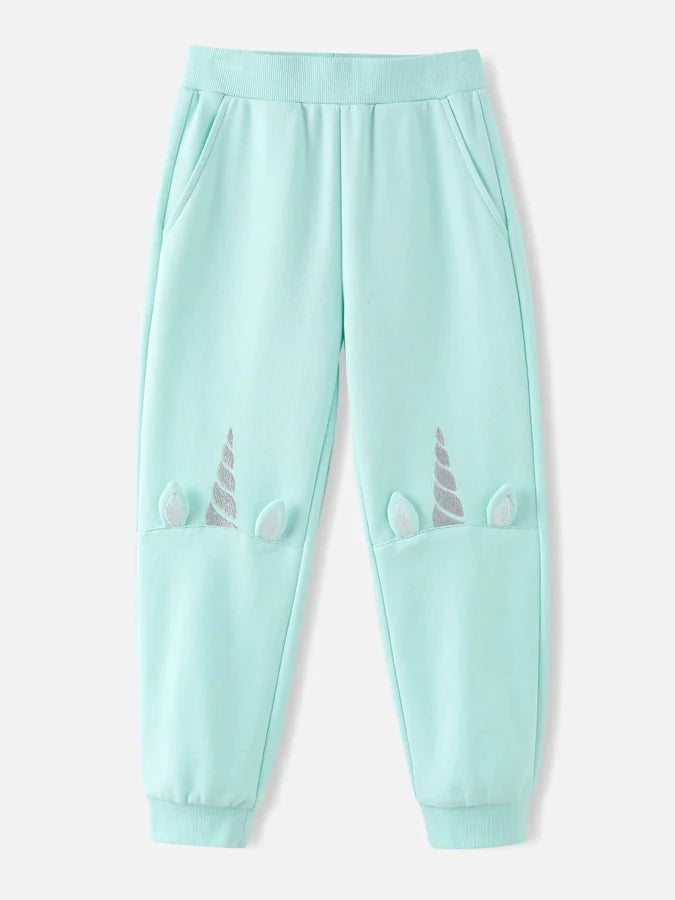 Girls Unicorn Joggers, Mint