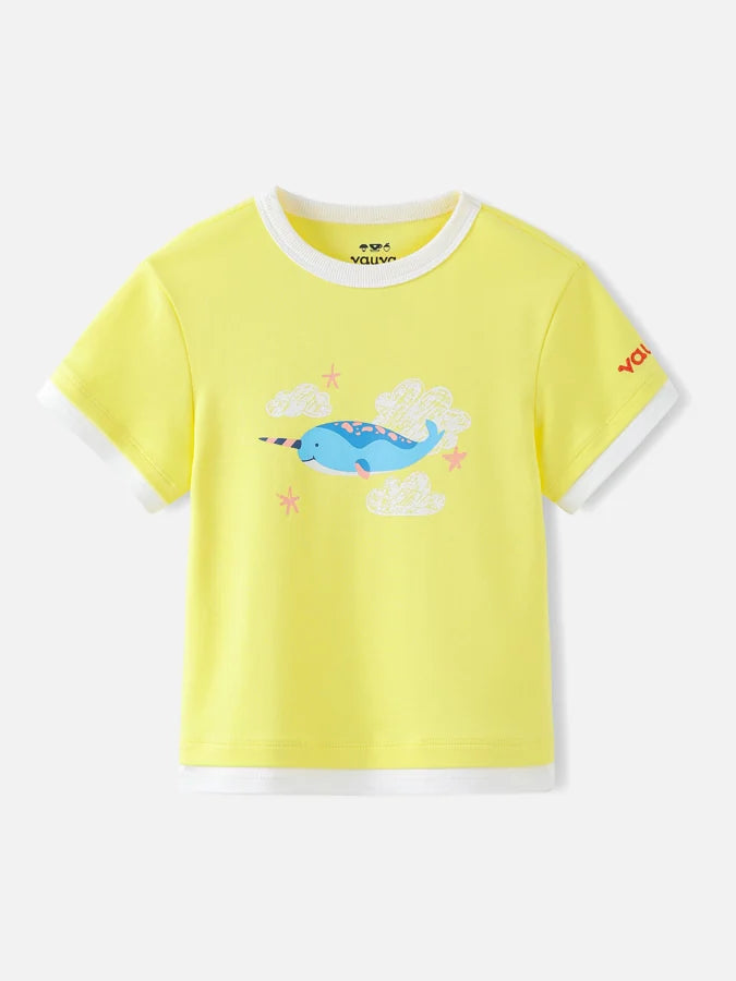 Boys Narwhal Graphic Tee, Yellow