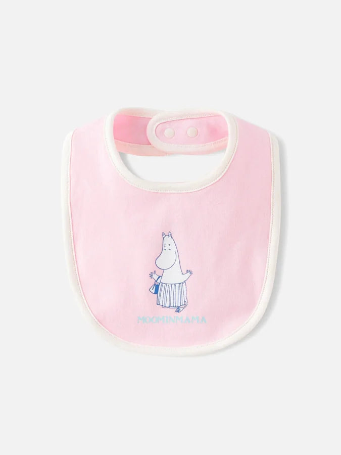 Moomin Mama Print Baby Bib, Pink