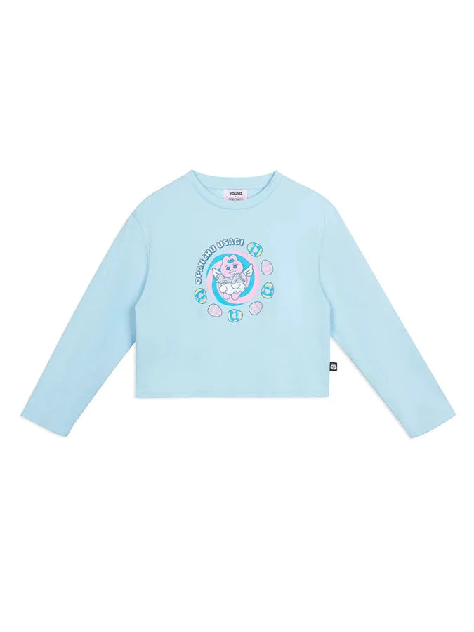 Angel Bunny Light Blue Graphic Sweatshirt, Light Blue