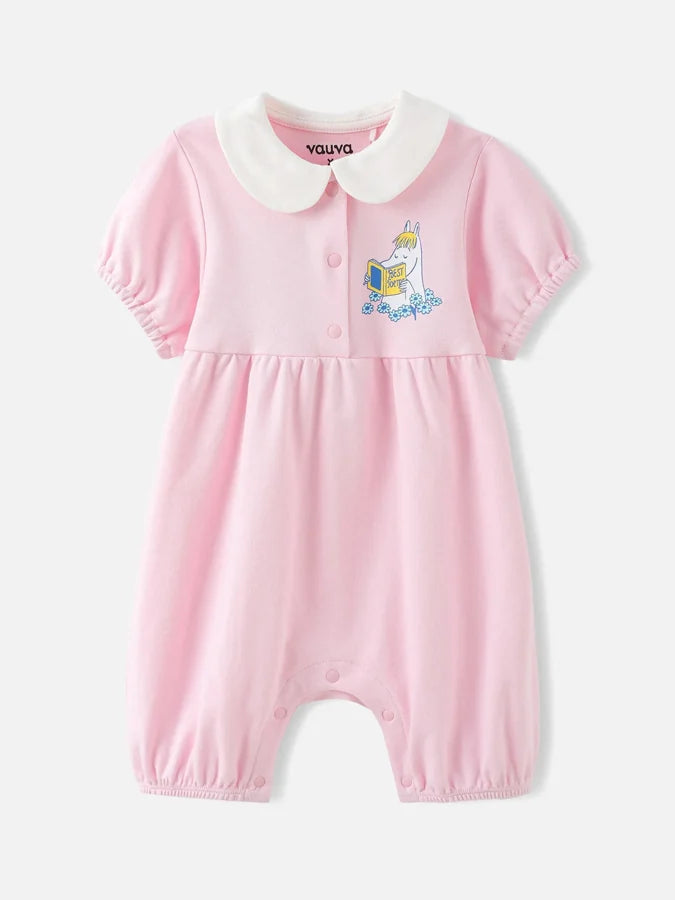 Snorkmaiden Print Baby Romper, Pink
