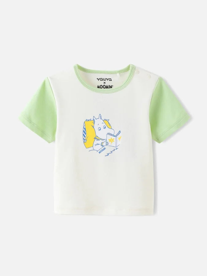 Moomin Print Colorblock Baby T‑Shirt, Ivory