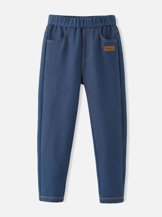 Girls Jersey Denim Leggings, Indigo