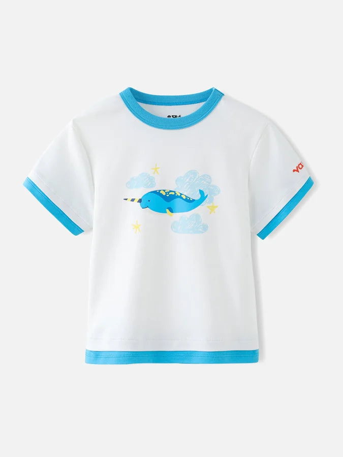 Boys Narwhal Graphic Tee, White