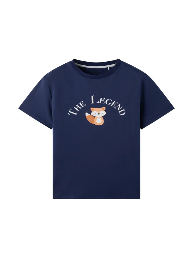Adult “The Legend” Fox Graphic Family Tee, Navy