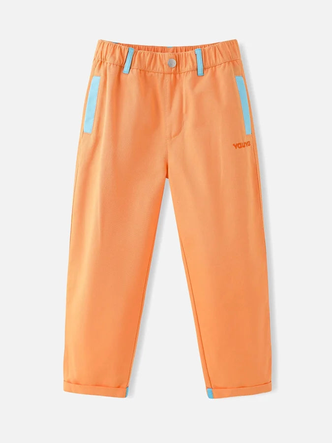 Boys Rolled Hem Barrel Pants, Peach
