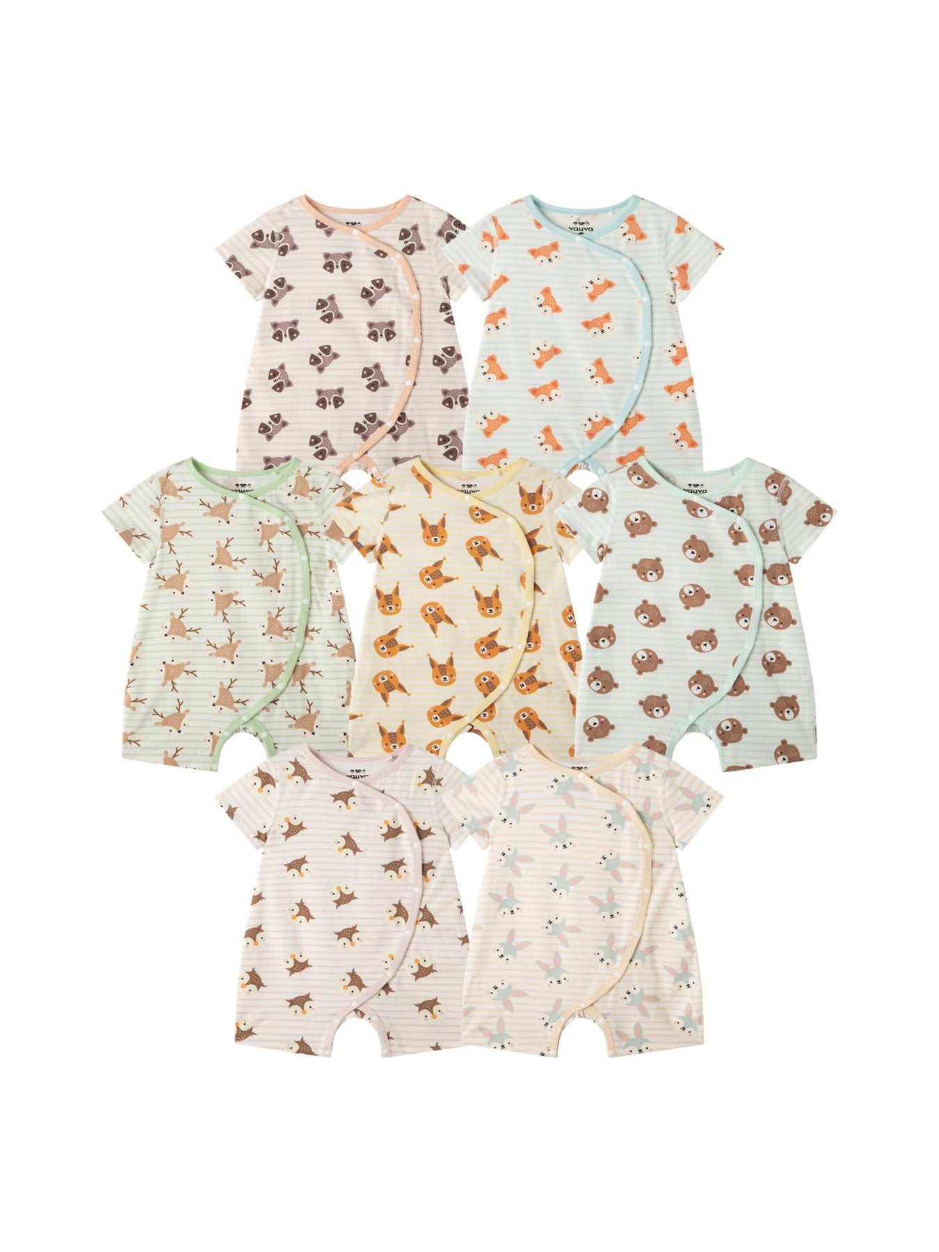 Baby Animal Print Romper 7-Piece Set